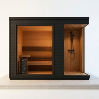 AaltoTherm Noir Spa Suite Outdoor Sauna — Studio Shot