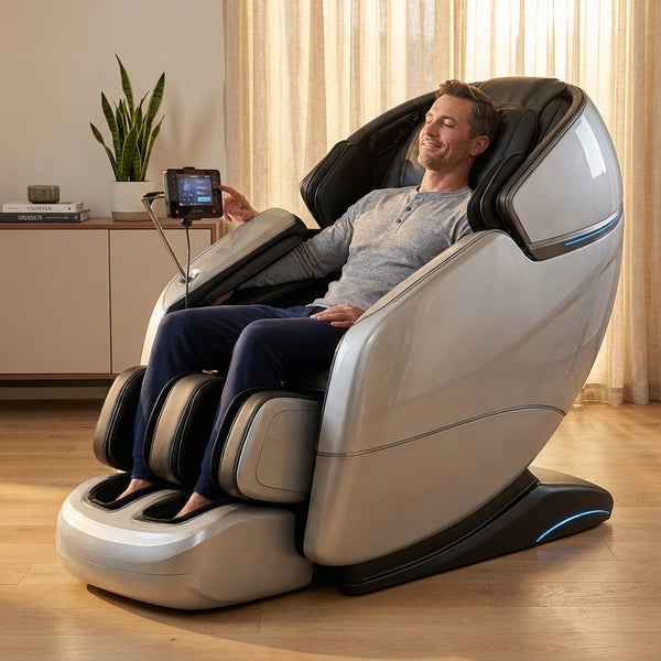 Massage Chair Designed for Premium Relaxation, AI-Powered Technology, Leather Upholstery, Touchscreen Control