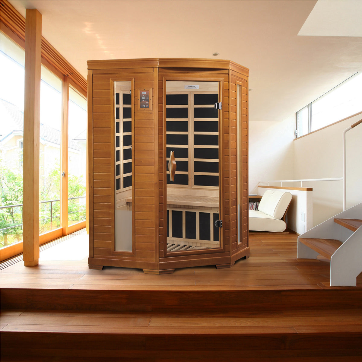Dynamic Heming 2-Person Corner Infrared Sauna – Low EMF With FAR Infrared