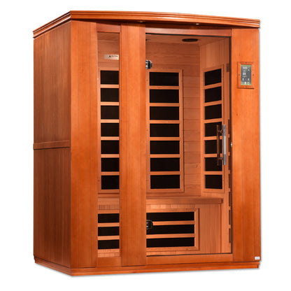 Dynamic Lugano 3-person Low EMF FAR Infrared Sauna | Canadian Hemlock