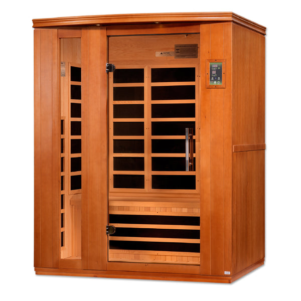 Dynamic Lugano 3-person Low EMF FAR Infrared Sauna | Canadian Hemlock