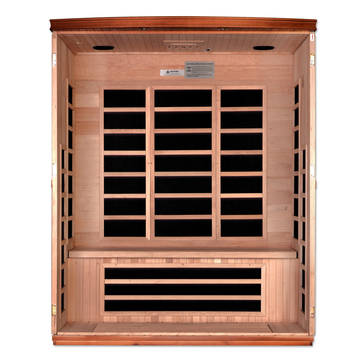 Dynamic Lugano 3-person Low EMF FAR Infrared Sauna | Canadian Hemlock