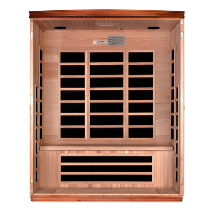 Dynamic Lugano 3-person Low EMF FAR Infrared Sauna | Canadian Hemlock