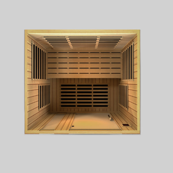 Dynamic Lugano 3-person Low EMF FAR Infrared Sauna | Canadian Hemlock