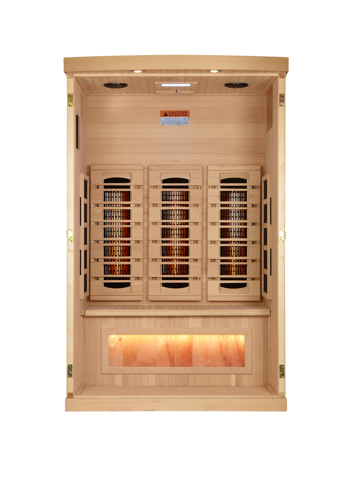 Golden Designs 2-Person Infrared Sauna with Himalayan Salt Bar