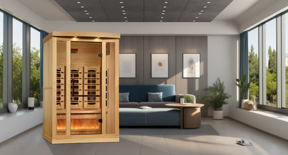 Golden Designs 2-Person Infrared Sauna with Himalayan Salt Bar