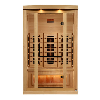 Golden Designs 2-Person Infrared Sauna with Himalayan Salt Bar