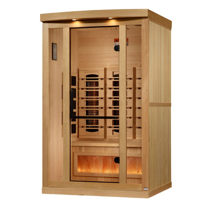 Golden Designs 2-Person Infrared Sauna with Himalayan Salt Bar
