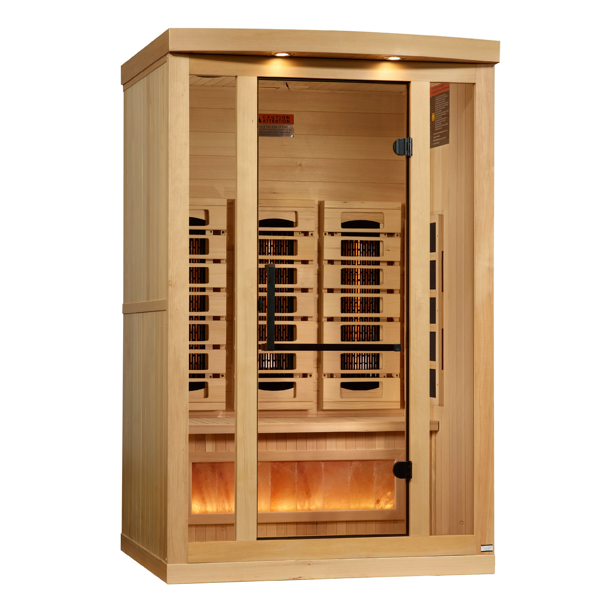 Golden Designs 2-Person Infrared Sauna with Himalayan Salt Bar