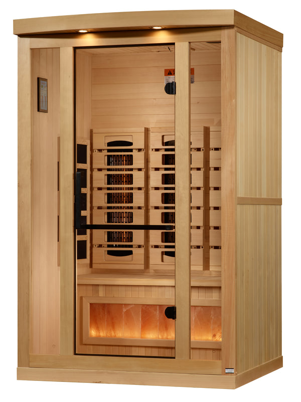 Golden Designs 2-Person Infrared Sauna with Himalayan Salt Bar