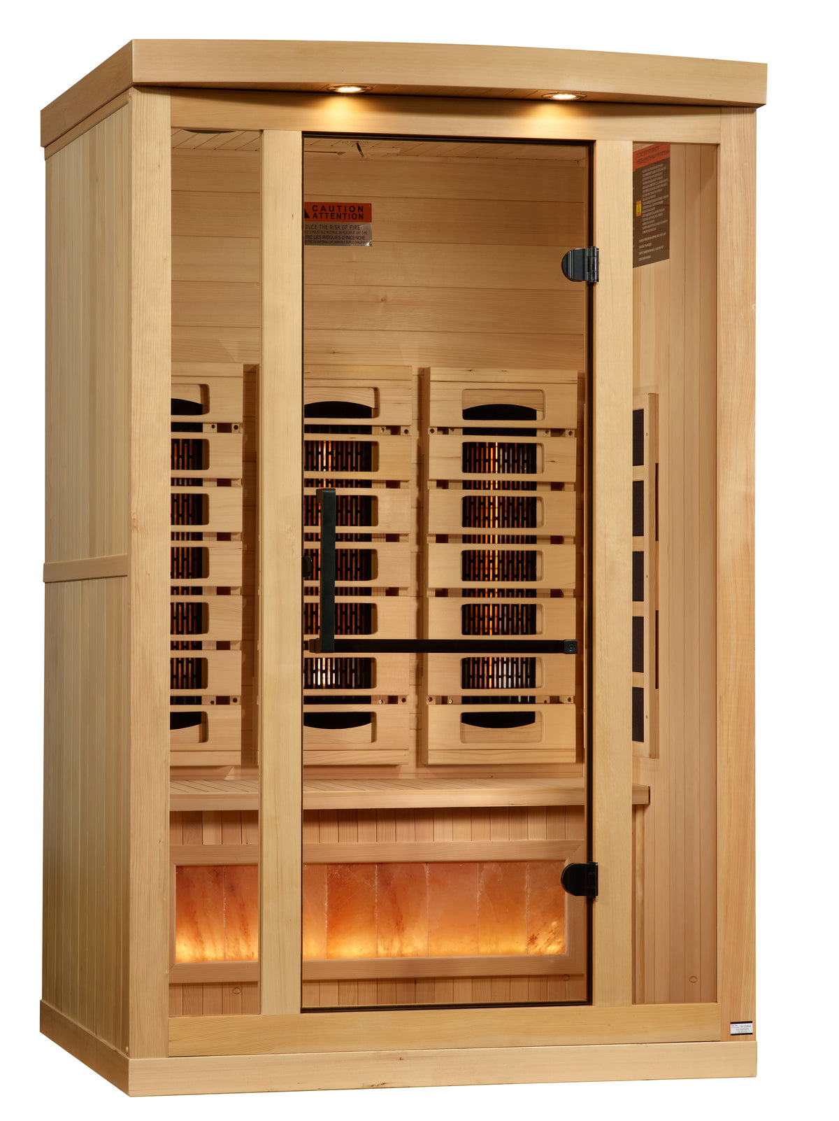 Golden Designs 2-Person Infrared Sauna with Himalayan Salt Bar
