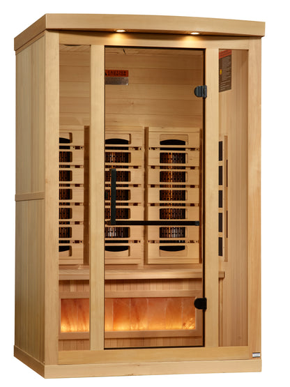 Golden Designs 2-Person Infrared Sauna with Himalayan Salt Bar