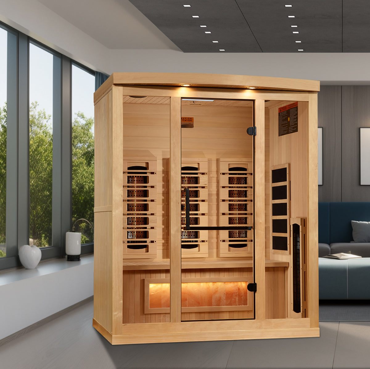 Golden Designs 3-Person Full Spectrum Near Zero EMF Infrared Sauna