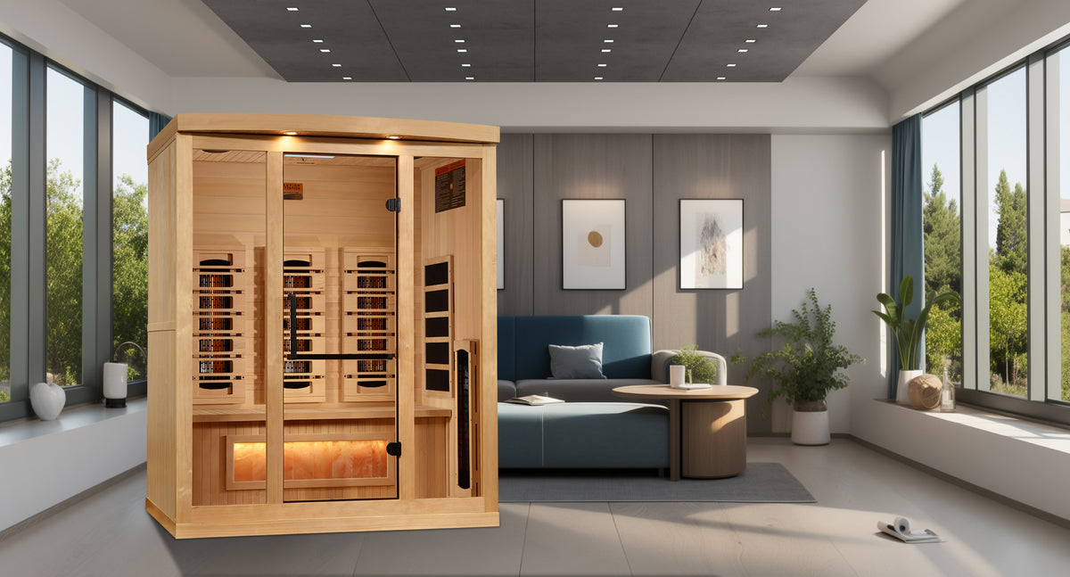Golden Designs 3-Person Full Spectrum Near Zero EMF Infrared Sauna