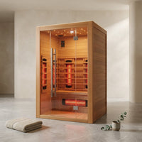 Heliox LuminaWood Infrared Sauna Cabin — Studio Shot
