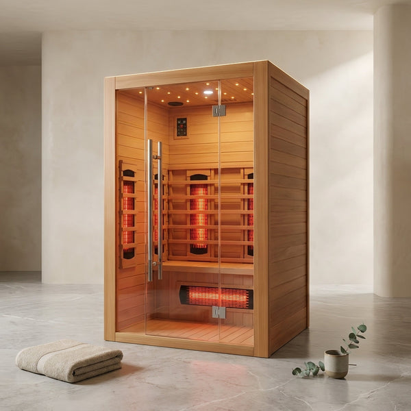 Infrared Sauna Cabin Built for Home Wellness, FSC Certified Wood, Multi-Zone Heating, Digital Controls