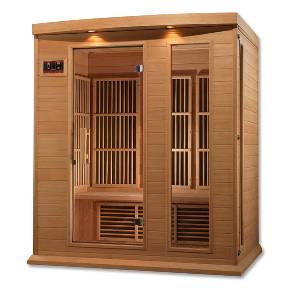 Maxxus 3-Person Low EMF (Between 5-10 MG) FAR Infrared Sauna (Canadian Hemlock)