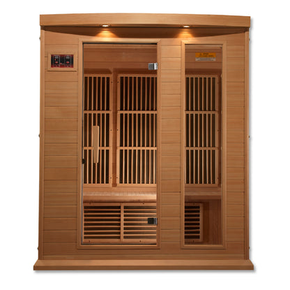 Maxxus 3-Person Low EMF (Between 5-10 MG) FAR Infrared Sauna (Canadian Hemlock)