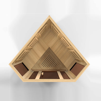 Maxxus 3-Person Corner Low EMF FAR Infrared Sauna (Canadian Hemlock)