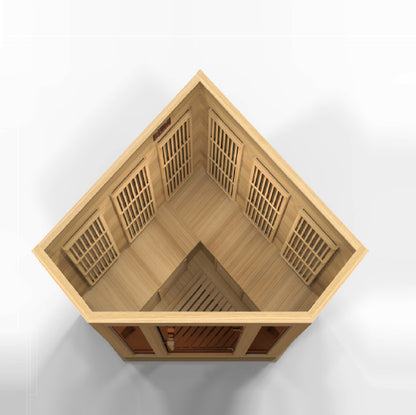Maxxus 3-Person Corner Low EMF FAR Infrared Sauna (Canadian Hemlock)