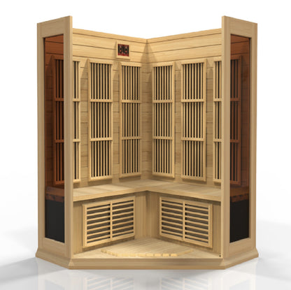 Maxxus 3-Person Corner Low EMF FAR Infrared Sauna (Canadian Hemlock)