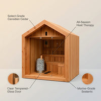 NordHaven Aurora Ridge Outdoor Sauna — infographic