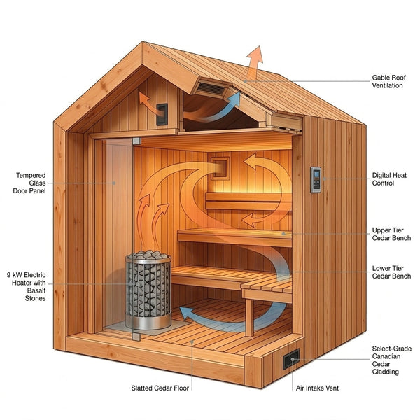 NordHaven Aurora Ridge Outdoor Sauna — How It Works
