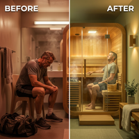 NordicHaven Arc 2-Person Dry Heat Sauna — Before & After