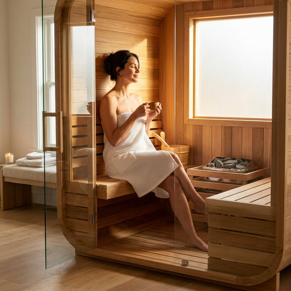 Dry Heat Sauna Built for Premium Home Wellness, 2-Person Capacity, A-Grade Canadian Cedar, Finnish Electric Stove