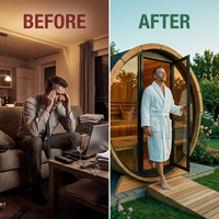 ThermoLoom BarrelView Outdoor Sauna — Before & After