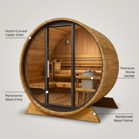 ThermoLoom BarrelView Outdoor Sauna — infographic