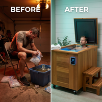 TimberChill Glacier Pro Cedar Cold Plunge — Before & After