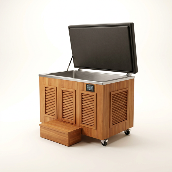 TimberChill Glacier Pro Cedar Cold Plunge — Studio Shot