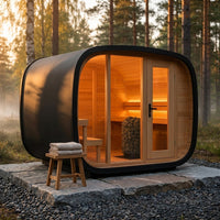 VelaTherm Orbit Pod Outdoor Sauna — Studio Shot