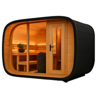 Outdoor Sauna Built for Year-Round Wellness, Cedar Interior, Stone Heater, Glass-Front Design