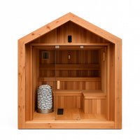 Outdoor Sauna Built for All-Season Wellness, Canadian Cedar Construction, 9kW Electric Stove, Dual-Tier Benches