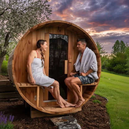 ArcTherm ShingleWrap Barrel Sauna